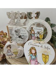 Torta portaconfetti bomboniere Comunione bimba calici argentati 2