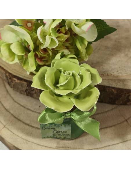 Bomboniere candele rosa porcellana blu| Sindy Bomboniere