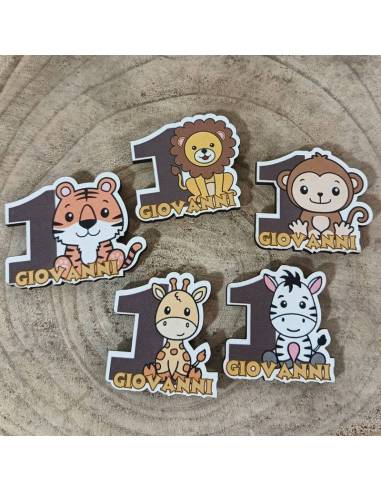 Bomboniere Primo Compleanno calamite animaletti personalizzate