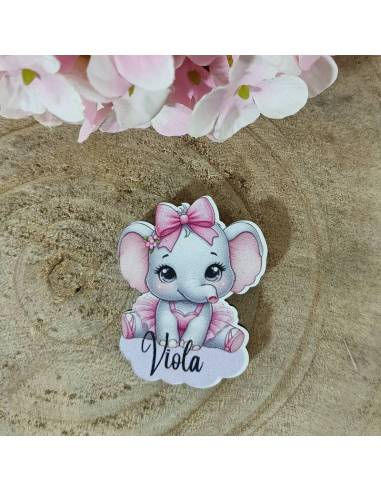 Bomboniere Nascita bimba magneti animaletti elefante nome personalizzato