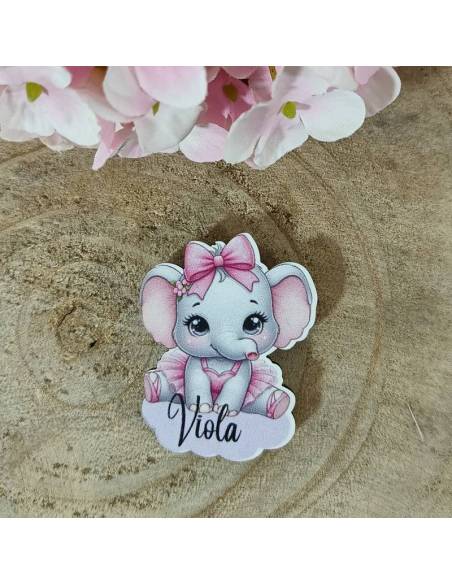 Bomboniere Nascita bimba magneti animaletti elefante nome personalizzato