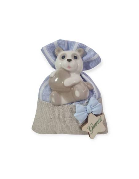 Bomboniere Battesimo personalizzate panda in ceramica