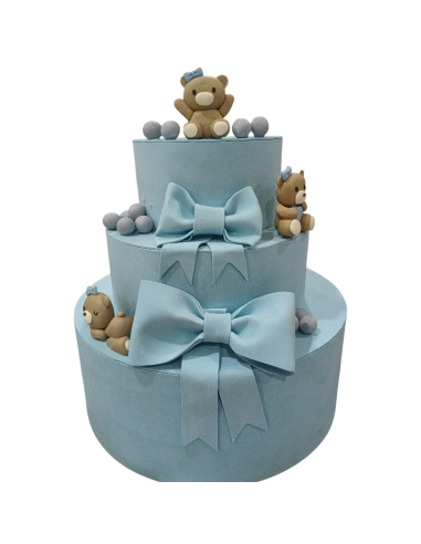 Torte scenografiche finte Nascita Battesimo con teneri orsetti