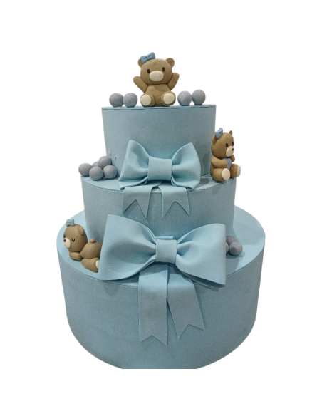 Torte scenografiche finte Nascita Battesimo con teneri orsetti