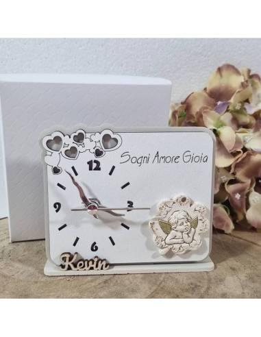 Bomboniere orologio Comunione quadrifoglio angelo con nome personalizzato