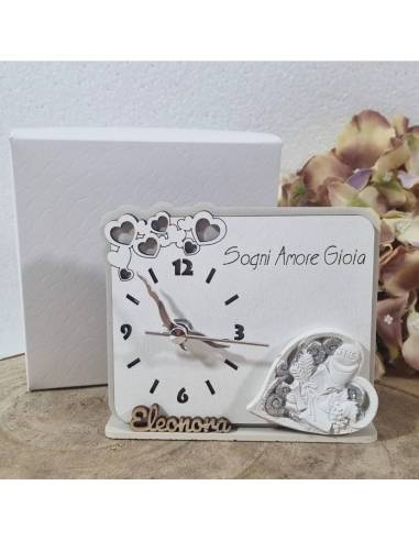 Bomboniere per Comunione orologio personalizzato cuore con calice JHS