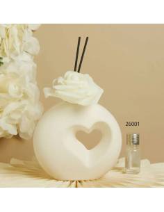 Bomboniere Claraluna Matrimonio Profumatore ambiente cuore in porcellana