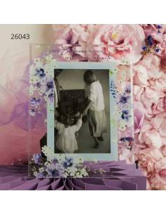 Bomboniera Matrimonio Claraluna portafoto fantasia floreale lilla