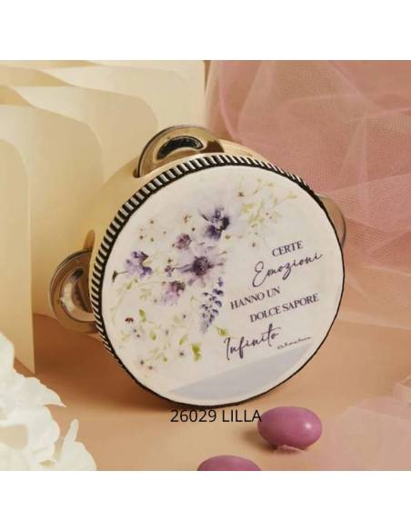 Bomboniere Claraluna Matrimonio Tamburello con fiori e frase | Sindy Bomboniere