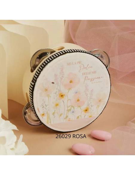 Bomboniere Claraluna Matrimonio Tamburello con fiori e frase | Sindy Bomboniere