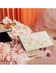 Bomboniere Matrimonio Claraluna portagioie eleganti fantasia floreale rosa