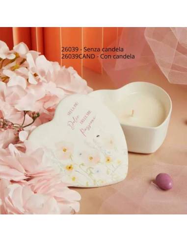 Claraluna bomboniere Matrimonio scatole cuore con fiori e frase