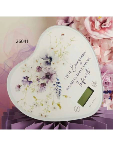 Bomboniere Claraluna Matrimonio originali bilancia cuore floreale lilla