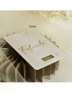 Bomboniere Matrimonio utili bilancia rettangolare Felicità