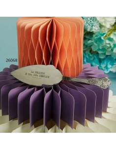 Bomboniera Matrimonio Claraluna paletta torta con frase