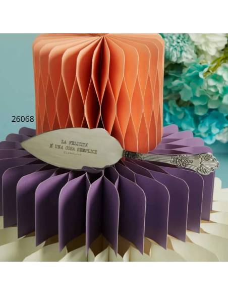 Bomboniera Matrimonio Claraluna paletta torta con frase