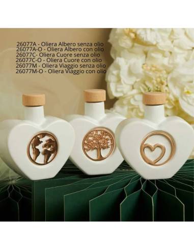 Bomboniere Claraluna originali Matrimonio oliere cuori in ceramica