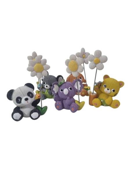 Torta bomboniera nascita battesimo con ANIMALETTI colorati calamita con centrale portafoto battesimo nascita 1° compleanno