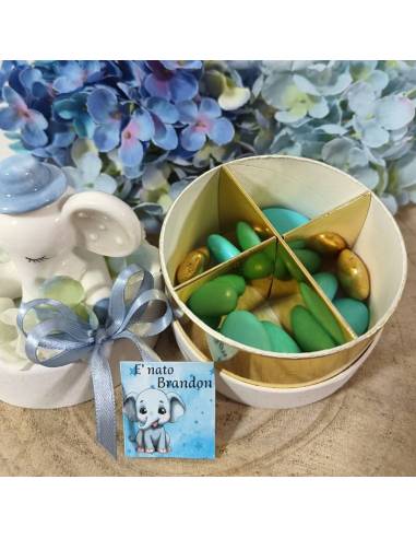 Bomboniere Battesimo originali elefantini per bimbo e bimba