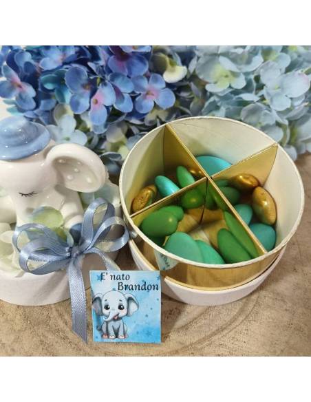 Bomboniere Battesimo originali elefantini per bimbo e bimba