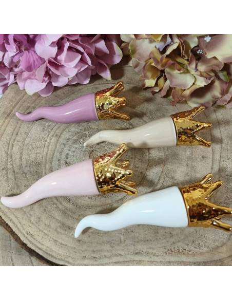 Bomboniere Compleanno portafortuna corni fai da te con corone dorate