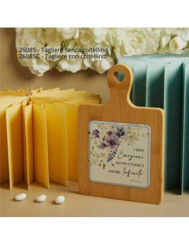 Bomboniere Matrimonio originali taglieri in legno con mattonella