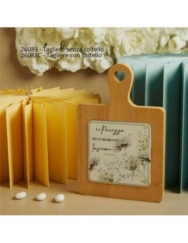 Bomboniere utili Matrimonio Claraluna taglieri in bamboo con frase