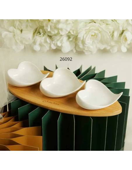Bomboniere utili Matrimonio Claraluna vassoio ciotole cuori in porcellana shop online
