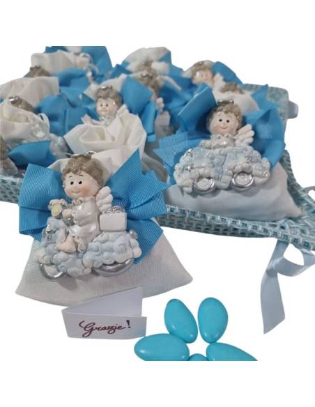 Sacchetti portaconfetti bomboniere calamite angioletti