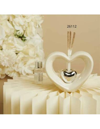 Profumatori ambiente bomboniere Claraluna Matrimonio cuori in ceramica
