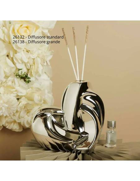 Diffusori per ambienti bomboniere cuori Matrimonio Claraluna argentati