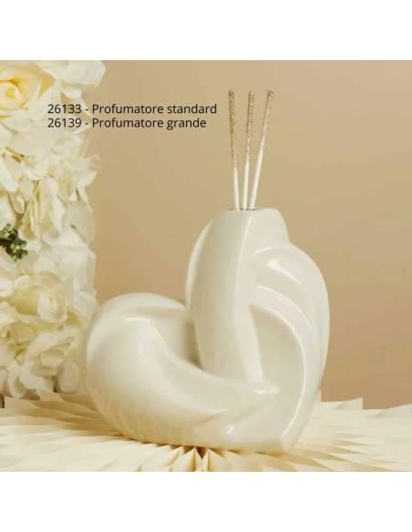 Profumatori per ambienti bomboniere Claraluna Matrimonio cuori in ceramica