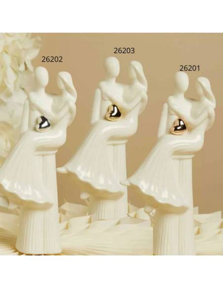 Bomboniere per Matrimonio Claraluna sposi in porcellana con cuore