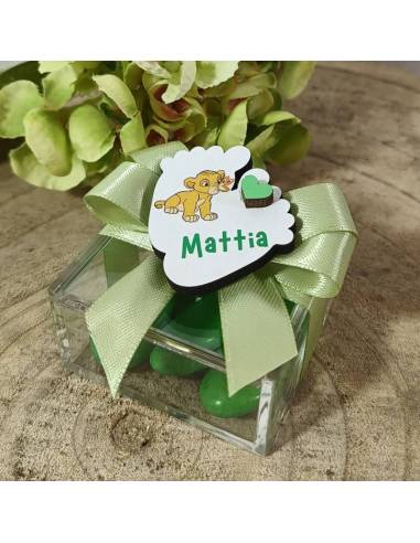 Scatole portaconfetti bomboniere Disney Re Leone Simba piedini calamite personalizzate