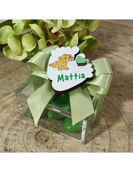 Scatole portaconfetti bomboniere Disney Re Leone Simba piedini calamite personalizzate