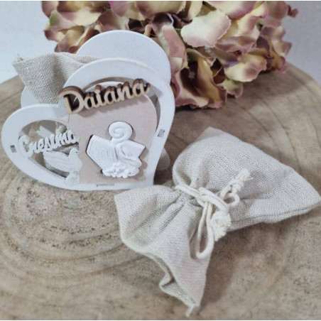 Scatoline portaconfetti Cresima economiche cuore con colomba