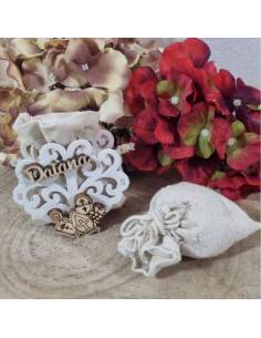 Scatoline portaconfetti Cresima economiche in stoffa con fiocco