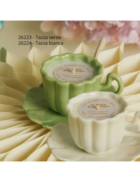 Claraluna bomboniere Matrimonio candele profumate tazze in ceramica
