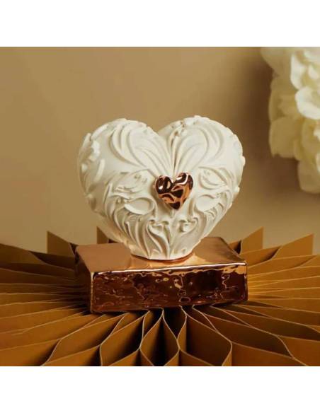 Bomboniere Claraluna Matrimonio cuori in gesso su base lucida | Sindy Bomboniere