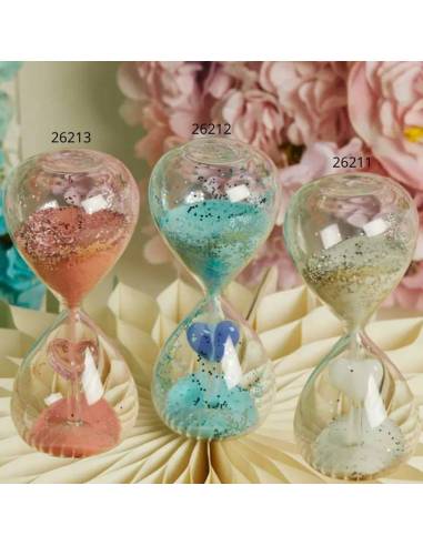 Claraluna bomboniere clessidre in vetro trasparente con sabbia