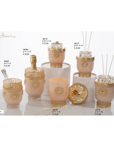 Grace Design bomboniere moderne con dettagli dorati e in cristallo