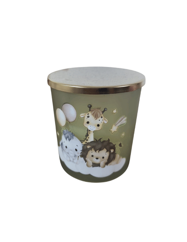 Bomboniere Battesimo candele SAVANA tappo dorato