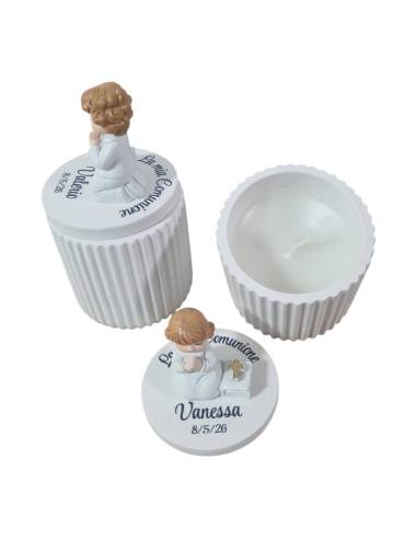 Bomboniere Comunione candele con tappo personalizzato