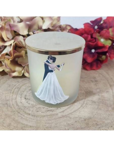 Candele bomboniere matrimonio sposi che danzano