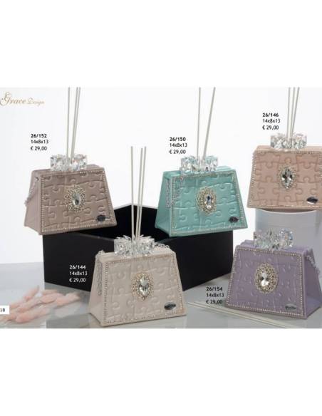 Grace Design bomboniere profumatori per ambienti borse eleganti fantasia puzzle