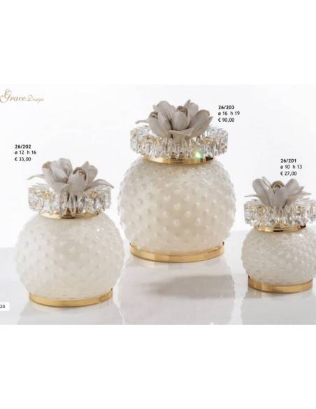 Grace Design bomboniere lampada luce led sfera con fiore