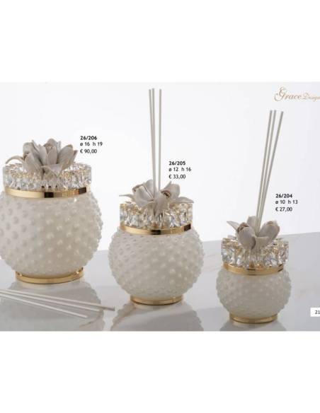 Grace Design bomboniere Diffusori per ambienti sfere dettagli in cristallo e fiori
