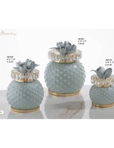 Grace Design bomboniere lampade luce led sfere in rilievo e decoro floreale