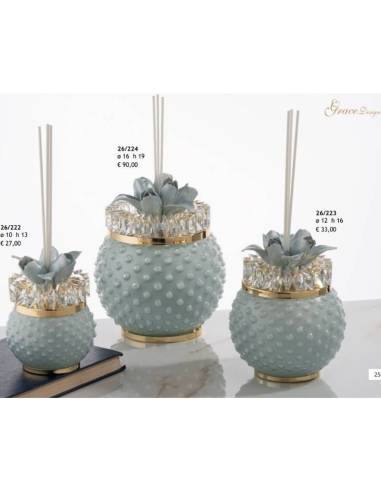 Grace Design bomboniere profumatore ambiente sfere con decoro floreale