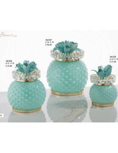 Grace Design bomboniere lampade led sfere tiffany con decoro floreale